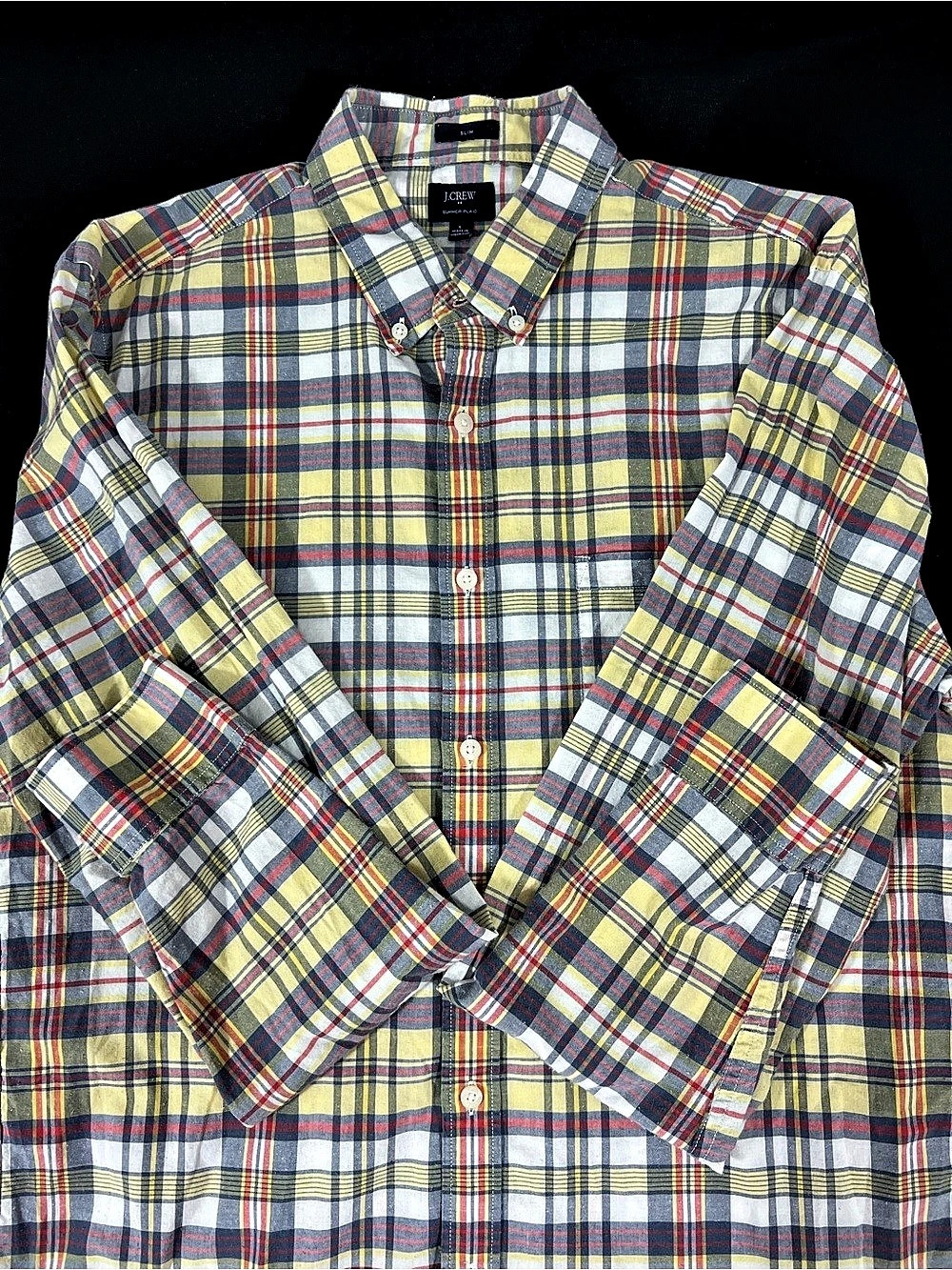 J. Crew Men's Slim Summer Plaid Cotton Shirt